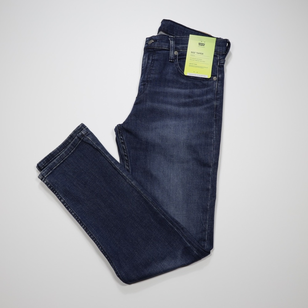 Levi's‎ 502 Men's Flex Tapered Denim Stretch Jeans Dark Blue Size 30X32